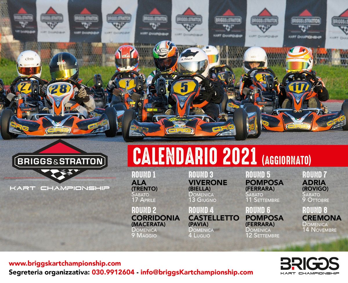 Il nuovo calendario Briggs Kart 2021 