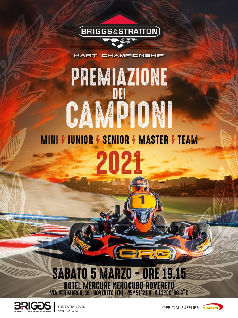 Sabato 5 marzo la Premiazione dei Campioni 2021